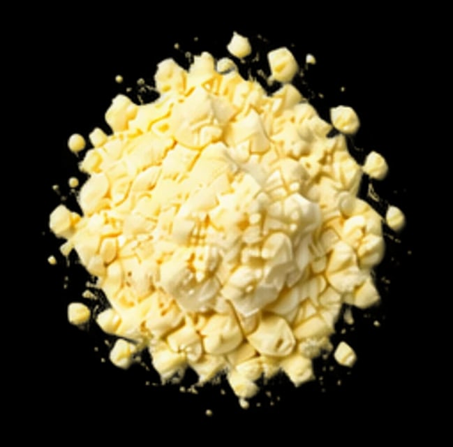 A mound of creamy yellow methylfolate powder