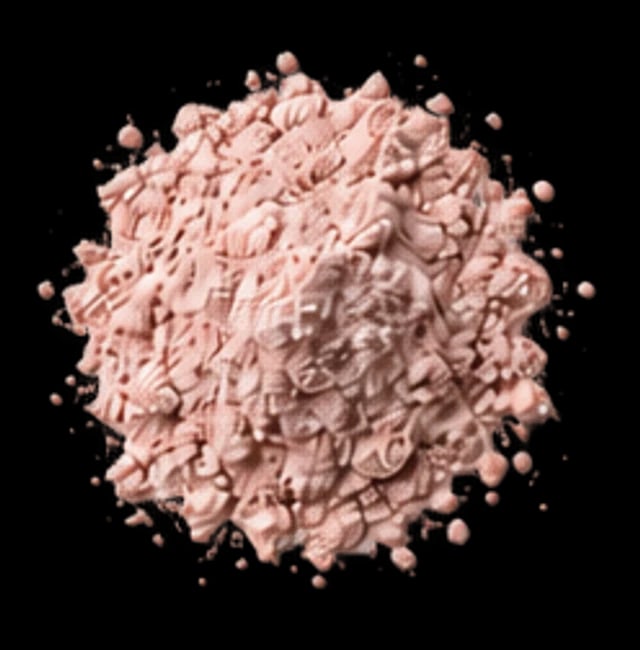 A mound of rose-beige manganese chelate powder