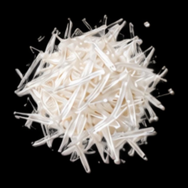 Fine white needle crystals of thiamine