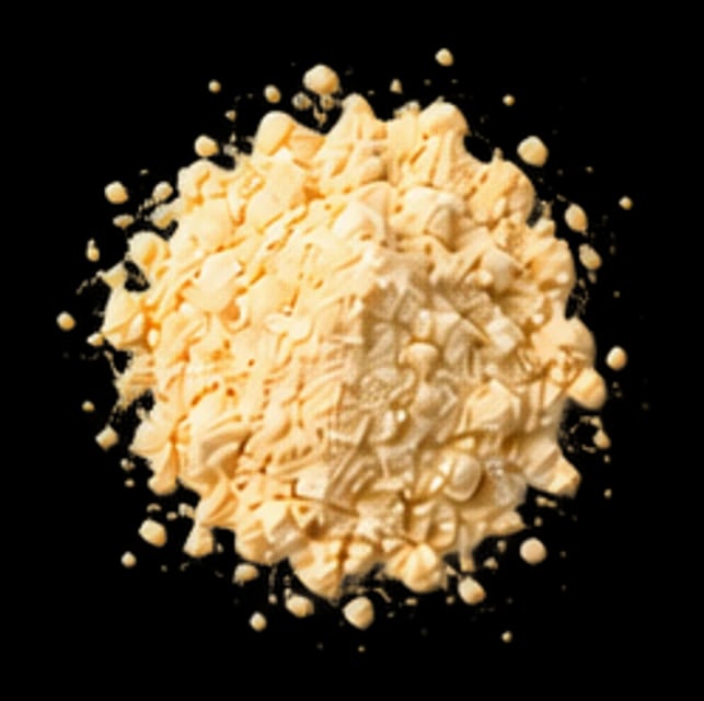 A pinch of pale peach vitamin B6 powder
